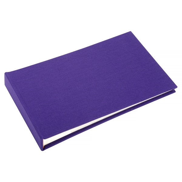 Plain purple linen photo album - Holds 40 photos (6x4 inch size)