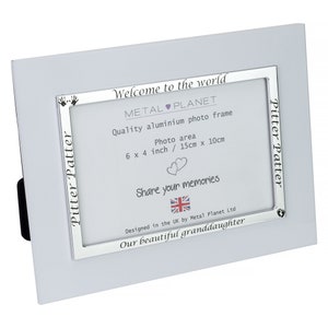 Granddaughter/Grandson Aluminum Photo Frame: New Grandparent Gift