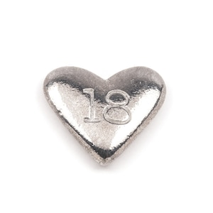 18th Birthday gift - A Cute '18' pewter 'message' pebble