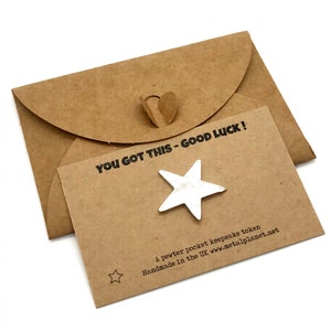 You got this - Good Luck pewter 'star' pocket token - Handmade in the UK.
