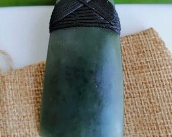 New Zealand Jade Greenstone Pounamu Toki Matte Finished Large pendant (65mm, Unisex)