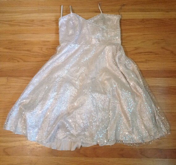 party dress for girl / sequined glitter dress / prom strapless dress / light rose gold