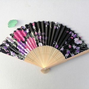 Chinese folding fan/Handmade fan/Bamboo fan/Chinese souvenir/Party props fan
