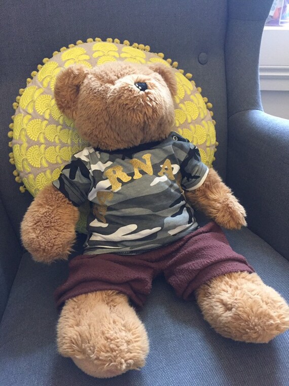 teddy bear with personalised t shirt