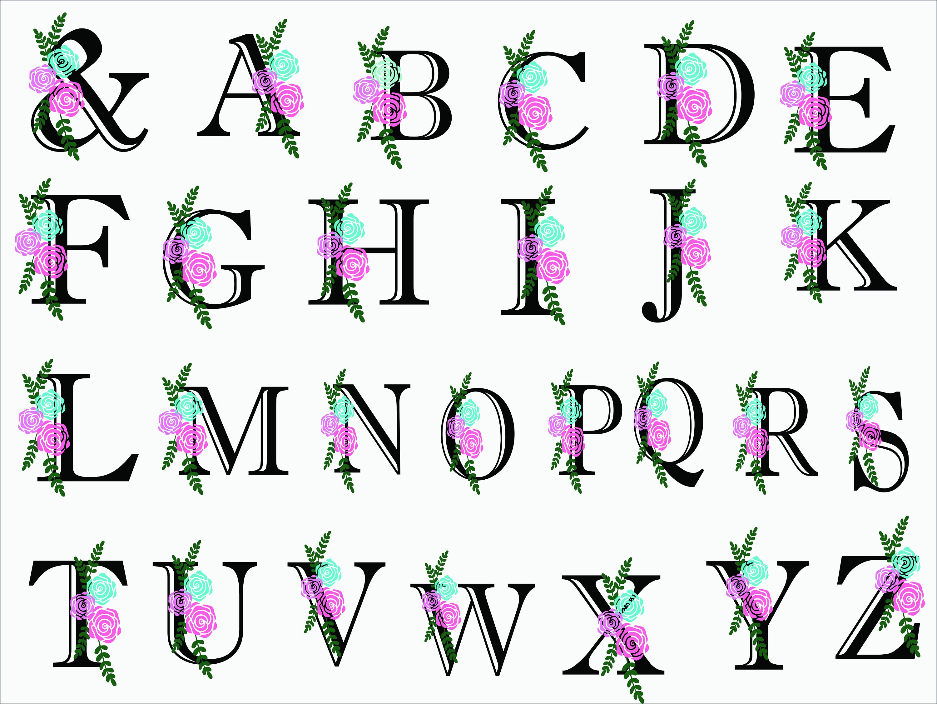 Flower Alphabet Font