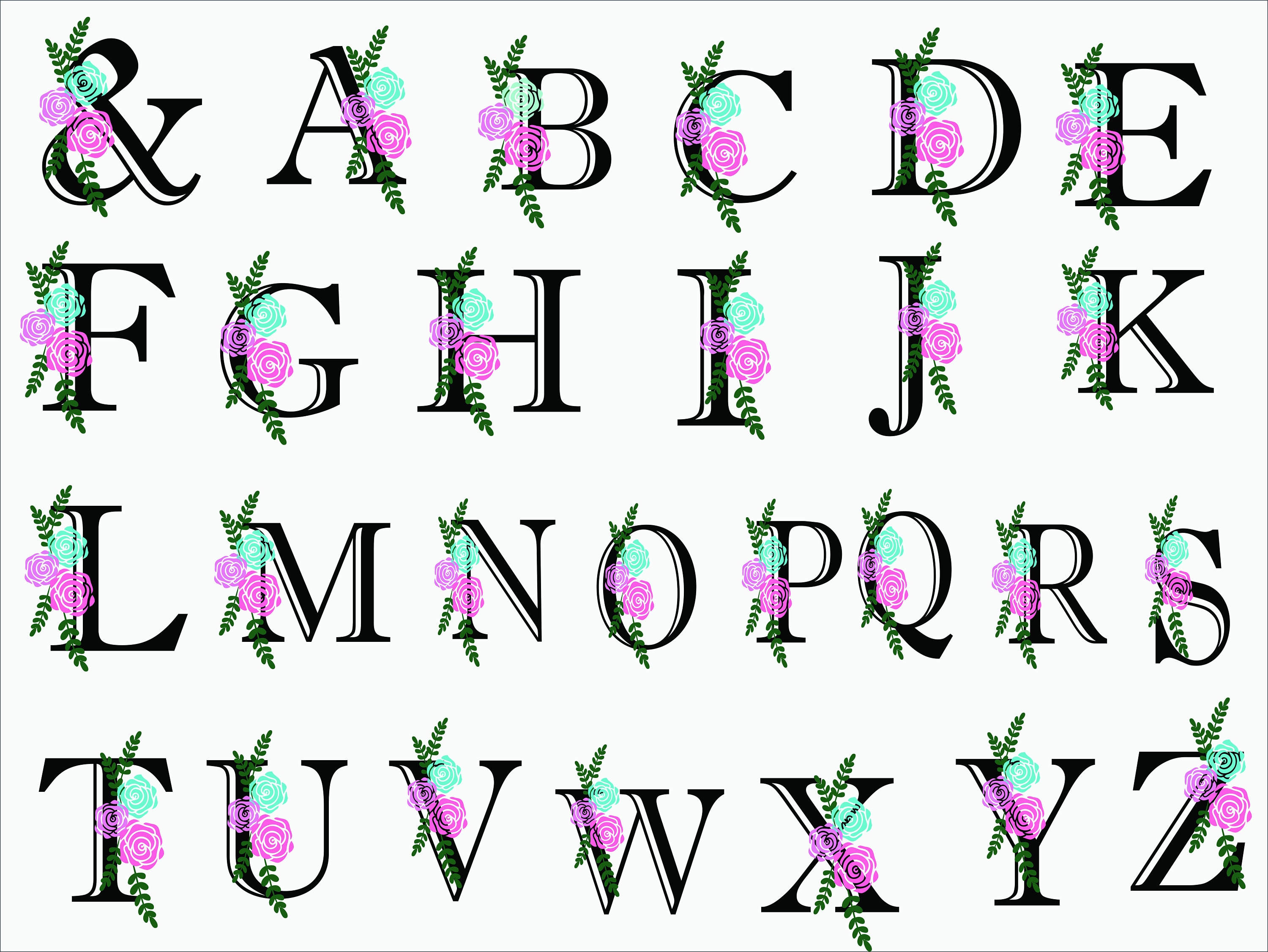 Flower Alphabet Font