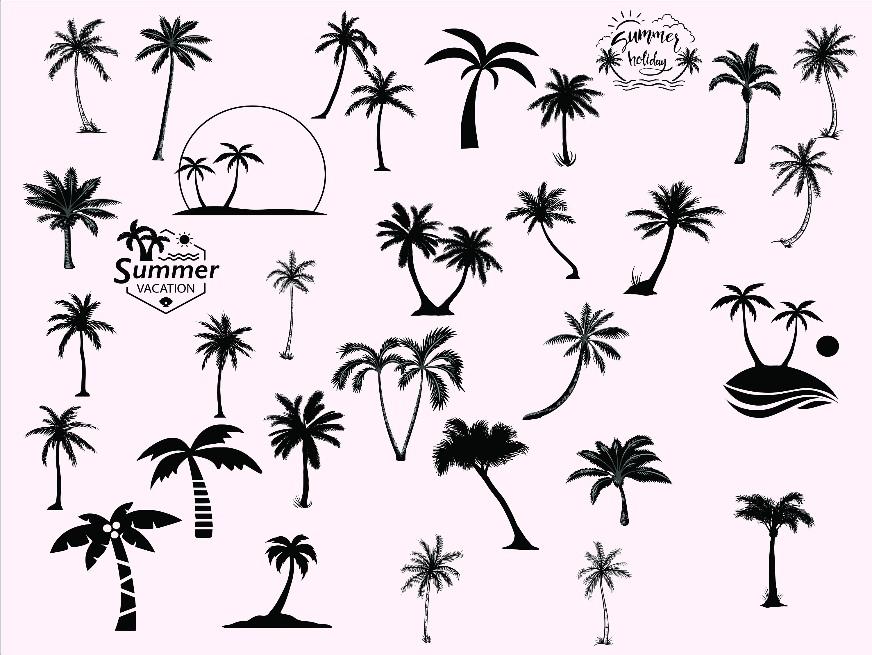 Download Palm tree Coconut tree svg clipart silhouette Palm | Etsy