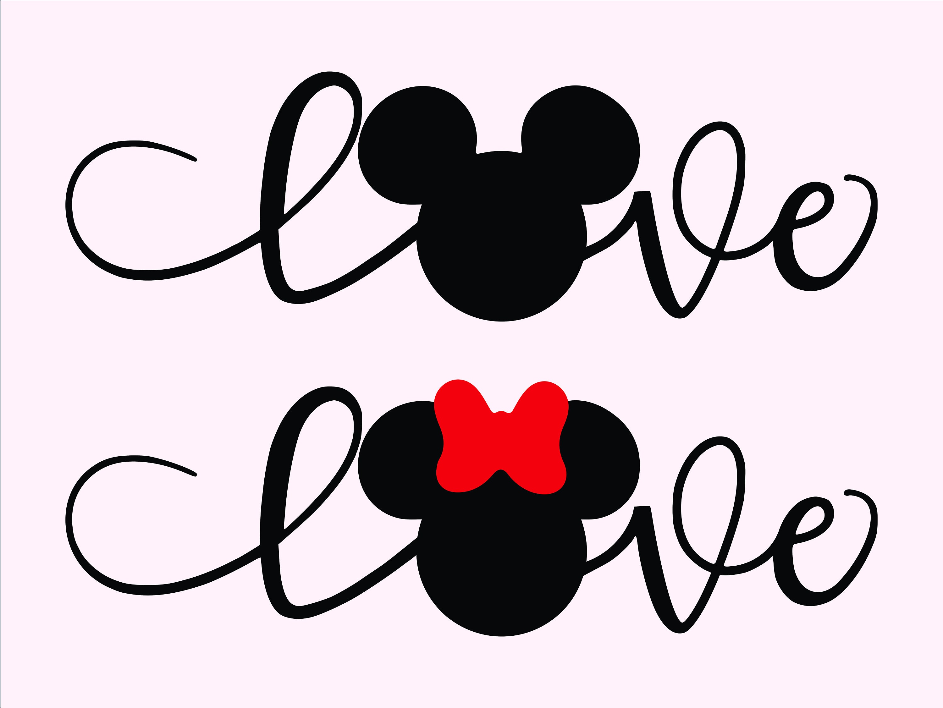 Love Wording Svg/ Disney Love Svg/ Mickey Minnie Designs/ cut | Etsy