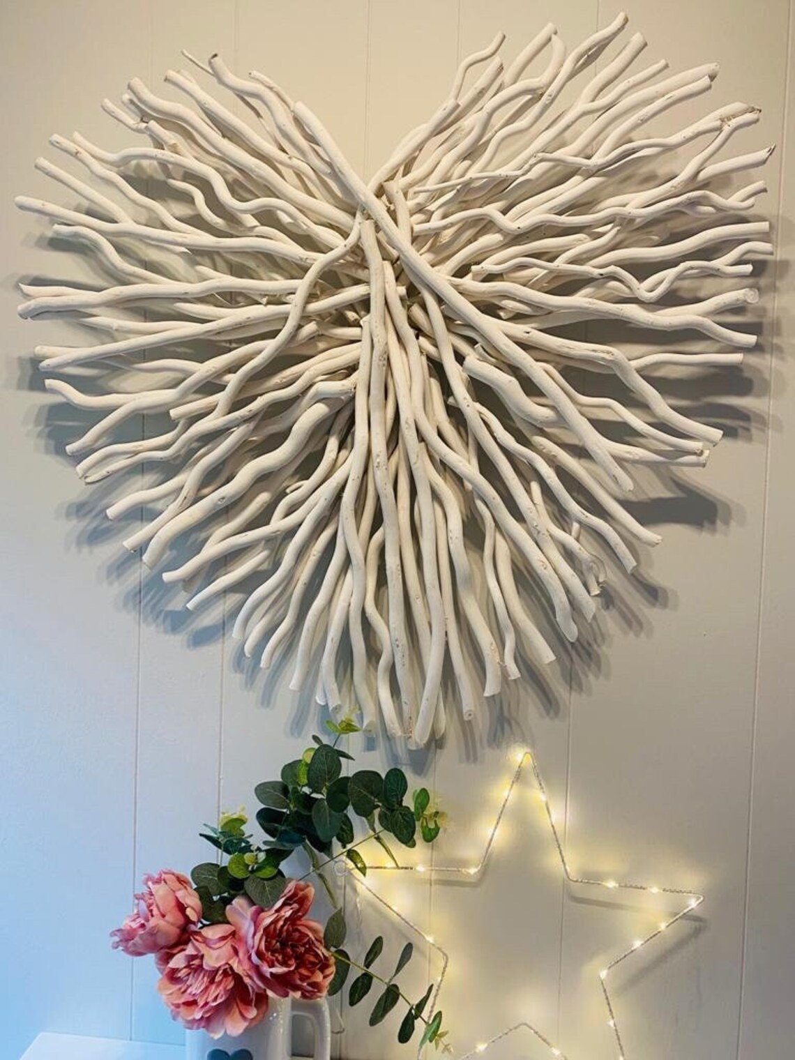 Wild Wicker White Heart / Wall Hanging / Heart Decor / White Etsy