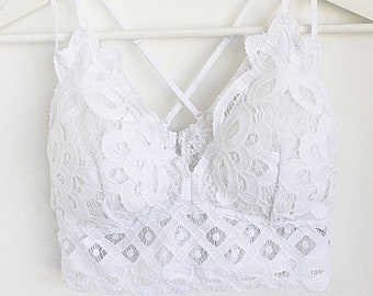 white sheer bralette