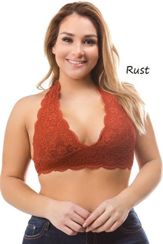 Plus Size Lace Halter Bralette L/XL 