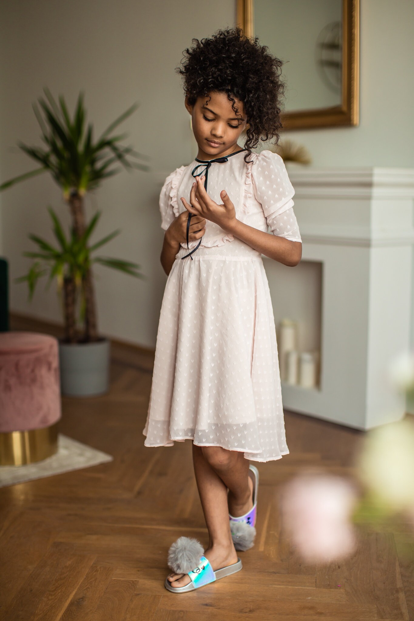 powder blue girls dress