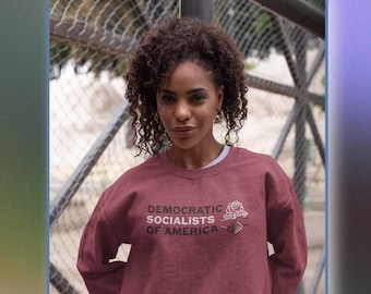 DSA Crewneck / HeatherRed Unisex Sudadera / Socialistas Demócratas de América / Socialismo / Progresivo / Green New Deal / Medicare para Todos