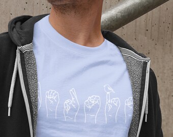 ASL Bernie Sanders 2020 Shirt / Unisex Birdie Sanders T-Shirt / Men's Shirt / Women's Shirt / Bernie Sanders for President Baby Blue Tee