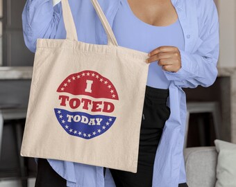 Bolsa ecológica I Toted Today / Bolsa de compras de algodón orgánico / Bolsa reutilizable para libros