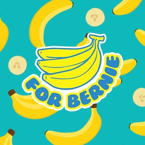 Bernie Sanders Sticker / Vinyl / Laptop Sticker / Bernie Sanders 2020 / Bernie Sanders Banana Sticker / Bananas for Bernie Original Design