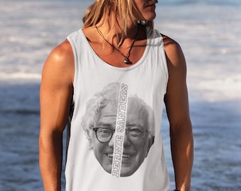Camiseta sin mangas extragrande con caras divertidas de Bernie Sanders / Camiseta "Siente a Bern" / Regalo de DSA