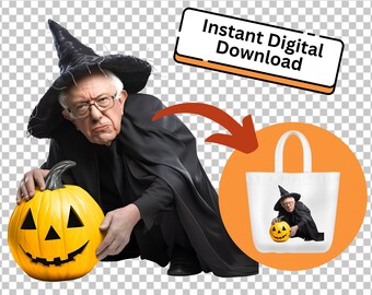 Bernie Sanders Calabaza de Halloween PNG Clipart / Descarga digital instantánea / Fondo transparente de 300dpi / Fan Art / Trick or Treat