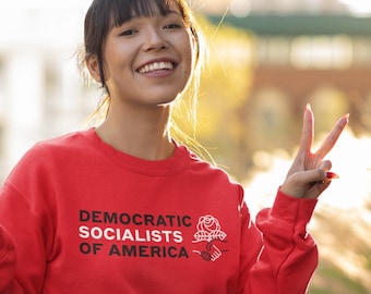 DSA Unisex Red Crewneck Sudadera / Socialistas Democráticos de América
