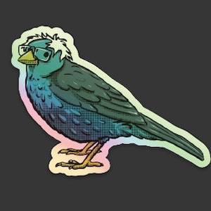 2 Holographic Birdie Sanders Stickers / Vinyl / Laptop Sticker / Small Bumper Sticker / Bernie Sanders 2020 / Bernie Sanders Bird Sticker