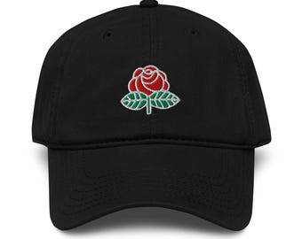Embroidered DSA Rose Garment Washed Dad Hat