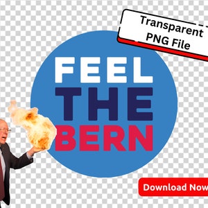 Bernie Sanders Clipart, Feel the Bern, Bernie Sticker Design, Bernie PNG, Digital Download