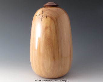 Adult cremation urn in maple, 4000ml