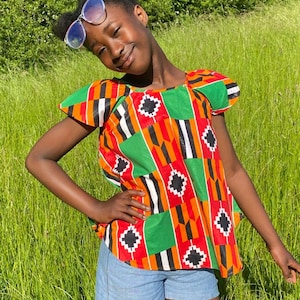 Kente summer girls top/blouse