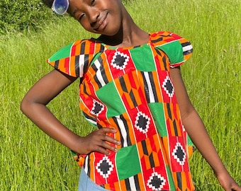 Kente summer girls top/blouse