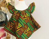 Kente summer girls top blouse