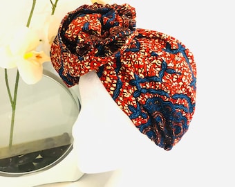 Pre-tied Cotton Madras Bandana Head Scarf: Plaid Hair Wrap  display picture 2
