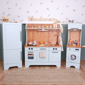 The Peak of Quality: Special Production Customizable Wooden Play Kitchen and Toys Complete Set | Play Kitchen for 3-6 or 7-11 Years Old