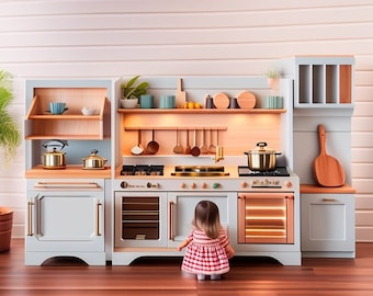 Pinnacle of Luxury: Custom-Designed Wooden Play Kitchens