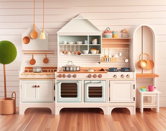 Pinnacle of Luxury: Custom-Designed Wooden Play Kitchens