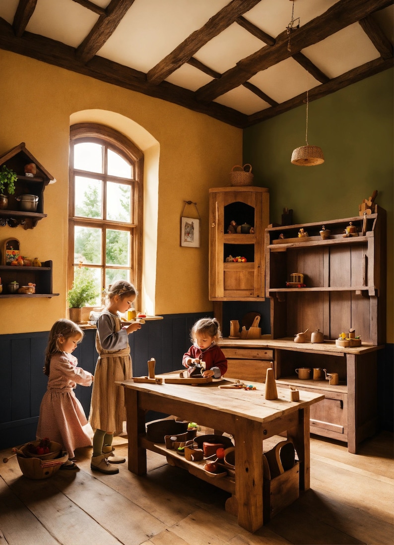 Pinnacle of Luxury: Custom-Designed Wooden Play Kitchens image 3