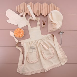 Role Play Apron Set For Kids  Wooden Tea Set for Playing image 1