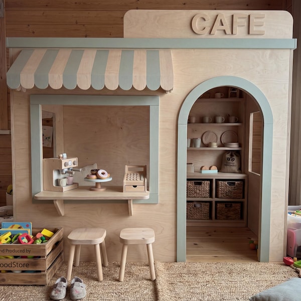 Personalized Wooden Kids Playhouse | Role Play, 4x6 ft