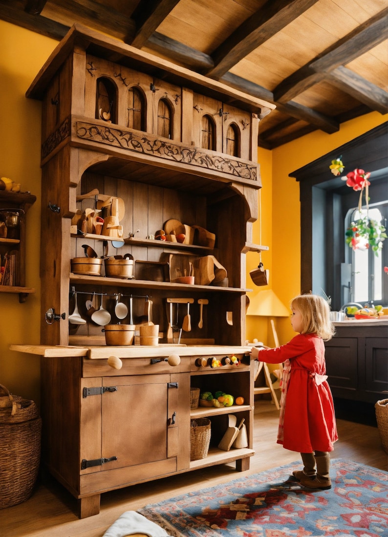 Pinnacle of Luxury: Custom-Designed Wooden Play Kitchens image 6