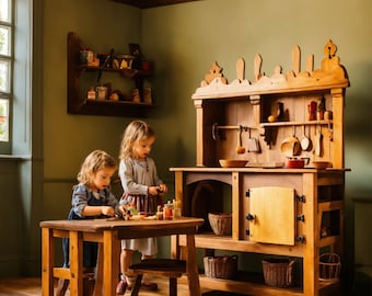 Pinnacle of Luxury: Custom-Designed Wooden Play Kitchens