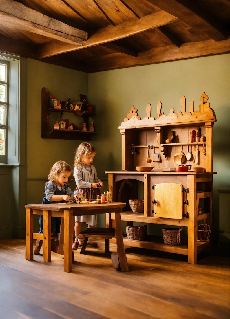 Pinnacle of Luxury: Custom-Designed Wooden Play Kitchens image 1