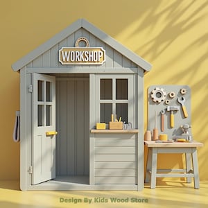 Kids&#39; Wooden Playhouse: Customizable Indoor/Outdoor Play Town