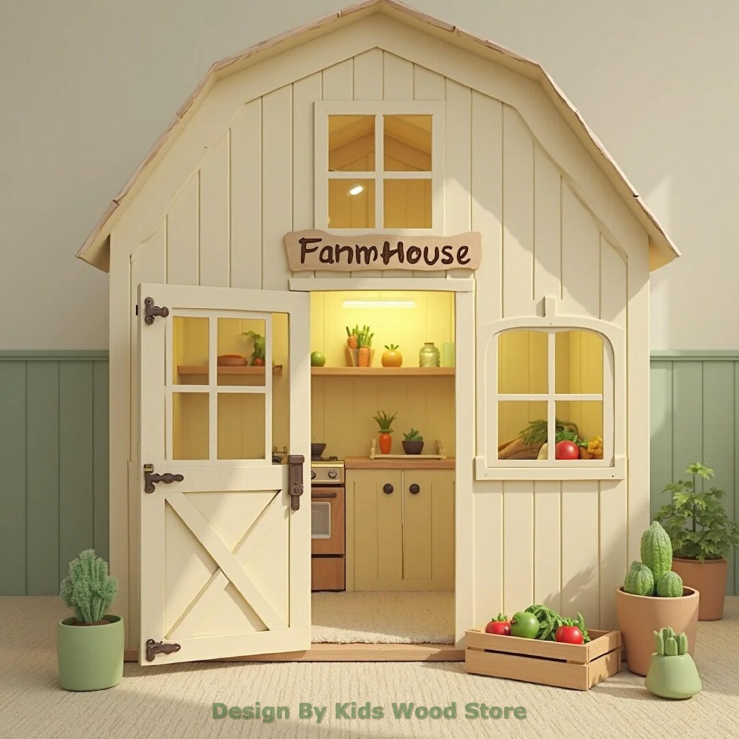 Kids Indoor Playhouse: Wooden Play Town Custom Design