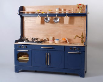 Luxury Wooden Play Kitchen: Custom Designed Heirloom Toy