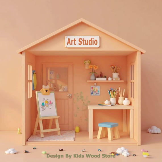 Wooden Playhouse for Kids: Custom Indoor Outdoor Play Town