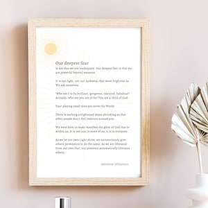 Our Deepest Fear Quote, Inspirational Wall Art, Printable, Download