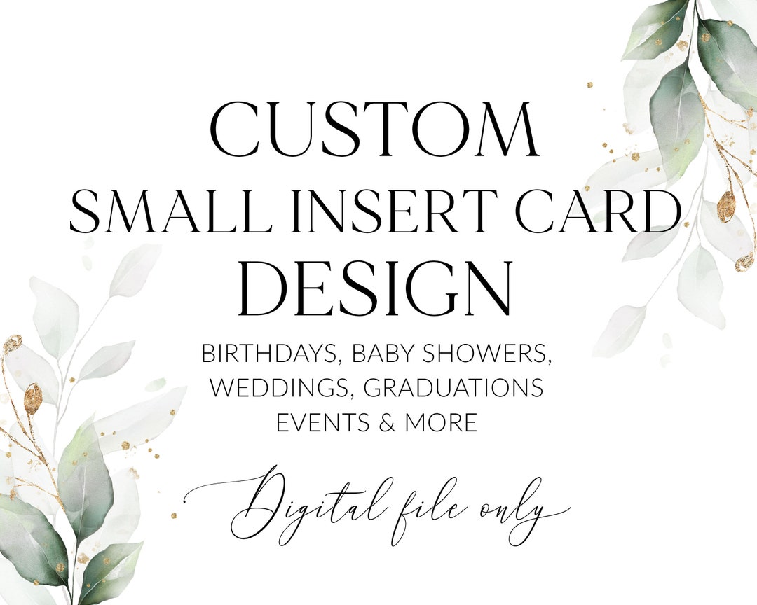 Custom Small Insert Card, Create Your Own Insert Card, Create A Custom ...