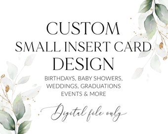 Custom Small insert Card, Create Your Own Insert Card, Create A Custom Small Card, Custom Design Service, Customized Digital Design