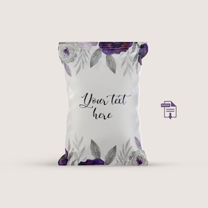 Purple and Silver Watercolor Floral Wedding Wrap Chips, Wedding Templates Bundle, Chip Bag Wrapper Label