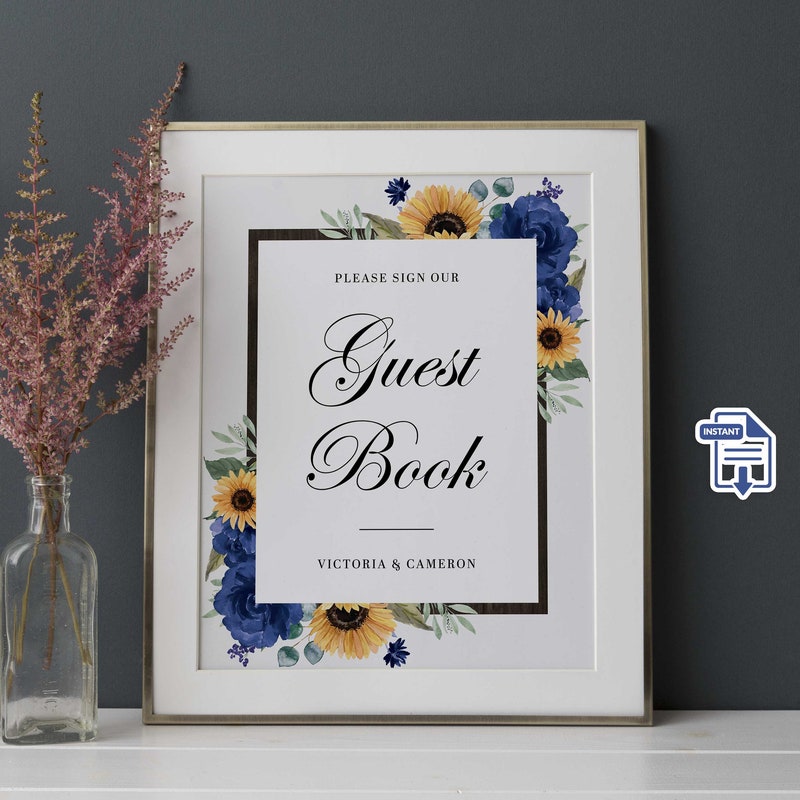 Royal Blue Wedding Guest Book - Etsy
