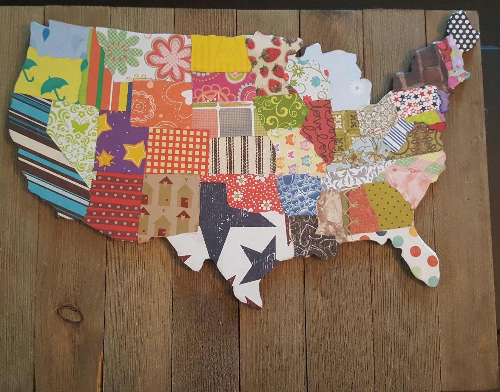 Quilted Map Rendering Quilted Wall Map- Custom Order - Etsy